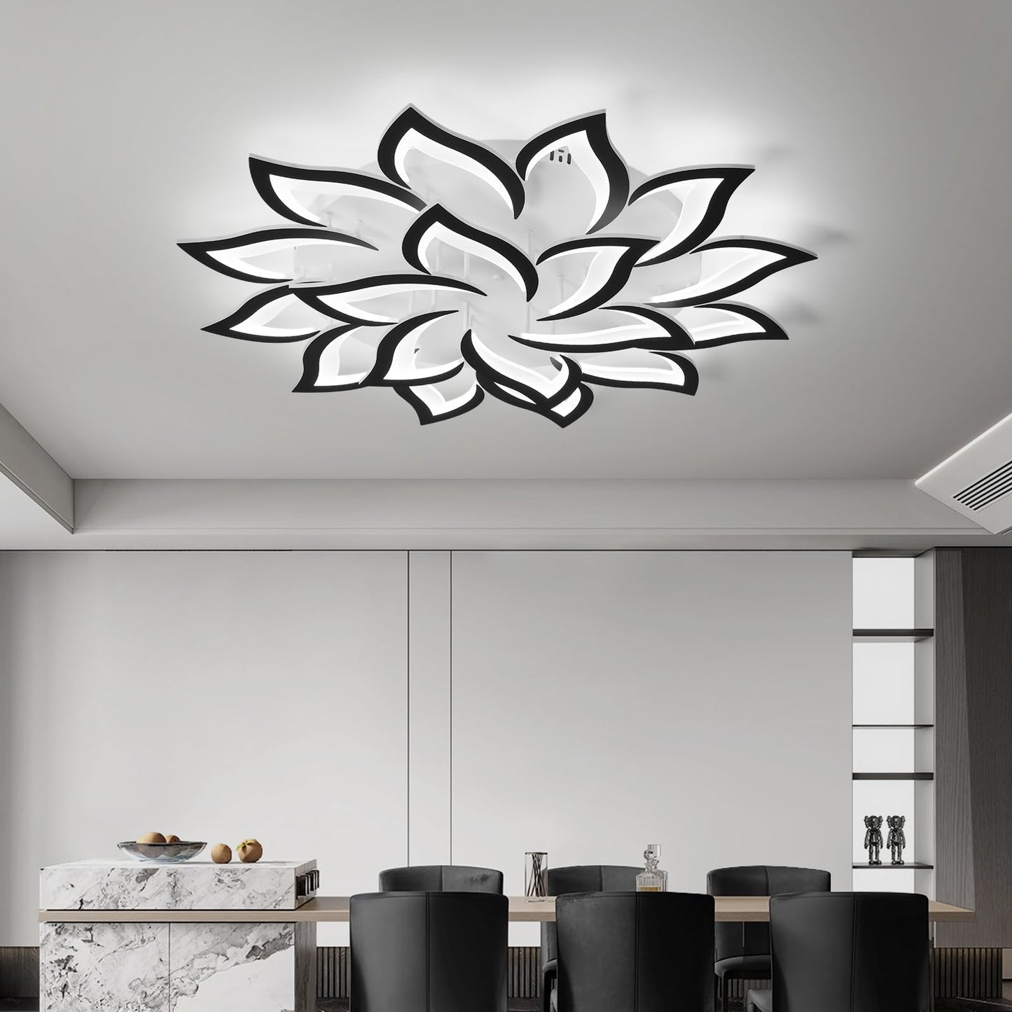 JAYMP flower ceiling light, dimmable LED, remote control, modern decorative lighting.