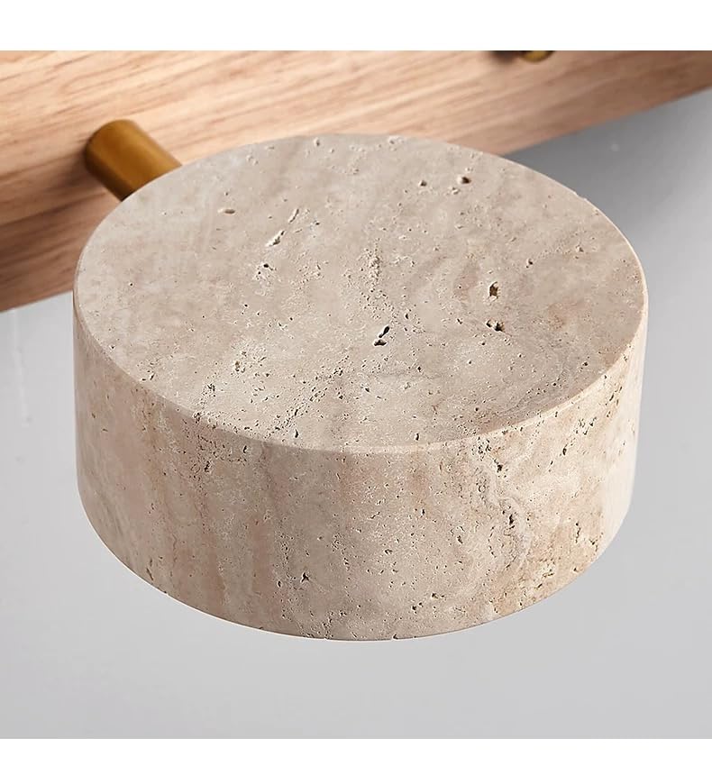 LED vanity light, stone design, rotatable heads, modern rustic style for bathroom or bedroom.