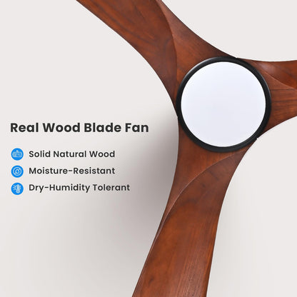 heimo ceiling fan 72", with light, remote control, dimmable, rustic outdoor/indoor use.
