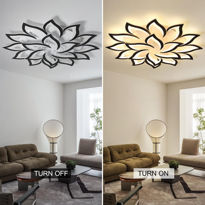 JAYMP flower ceiling light, dimmable LED, remote control, modern decorative lighting.