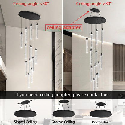 dolria 12-light chandelier, LED dimmable, crystal design, modern lighting for high ceilings.