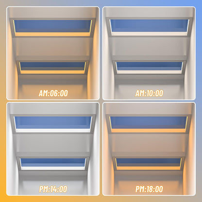Aulaidik skylight panel, LED ceiling light, remote control, natural daylight effect.