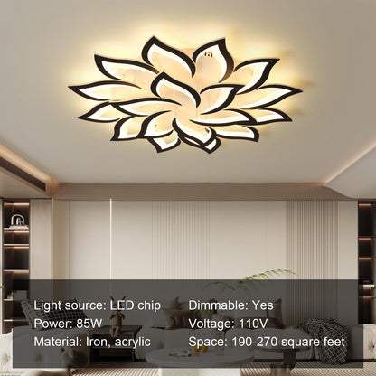 JAYMP flower ceiling light, dimmable LED, remote control, modern decorative lighting.