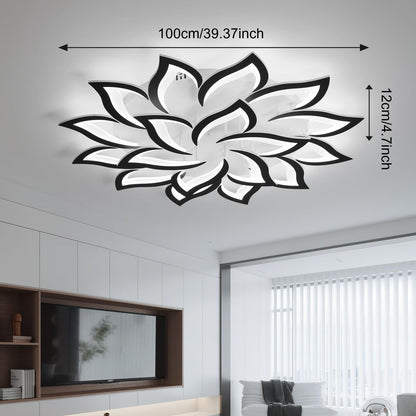 JAYMP flower ceiling light, dimmable LED, remote control, modern decorative lighting.