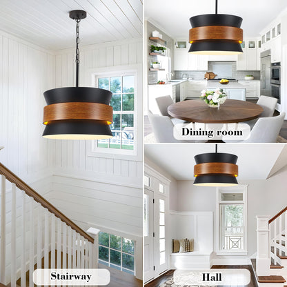 Yarlkav farmhouse chandelier, 5 lights, black vintage design, adjustable hanging for dining or kitchen.