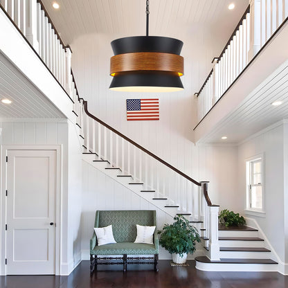 Yarlkav farmhouse chandelier, 5 lights, black vintage design, adjustable hanging for dining or kitchen.