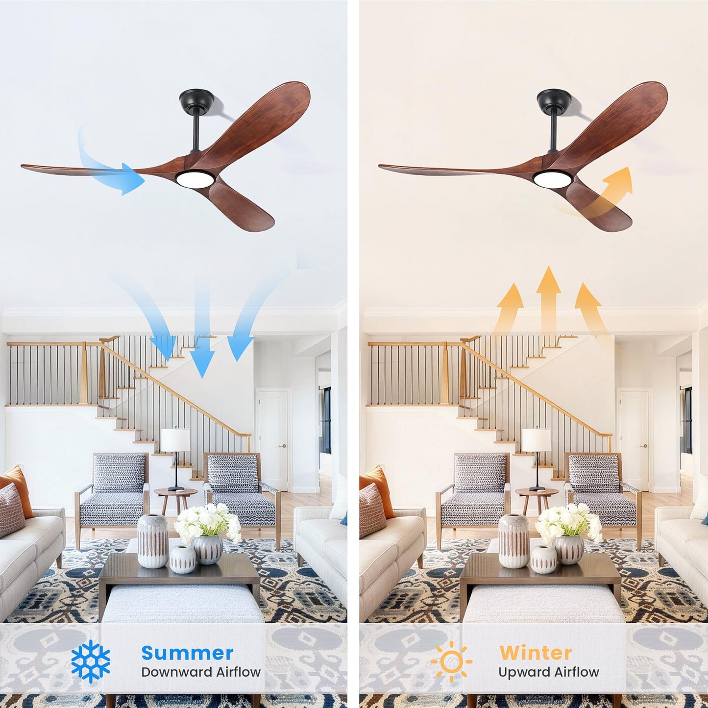 heimo ceiling fan 72", with light, remote control, dimmable, rustic outdoor/indoor use.